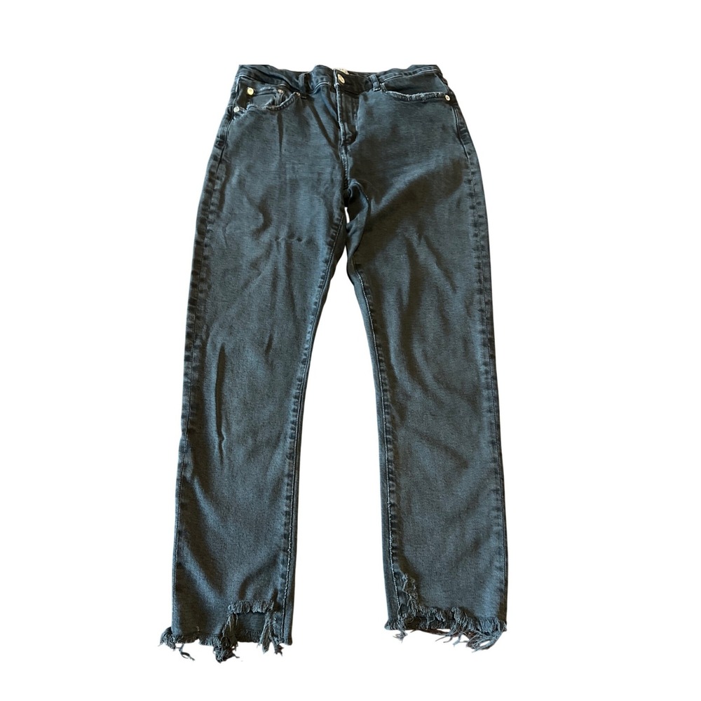 AGOLDE‎ Toni Jeans Black Denim Distressed Frayed Hem Size 28
